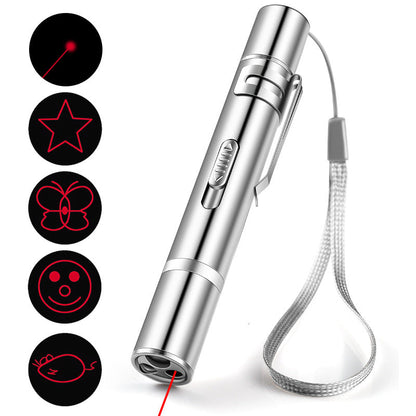 Laser Pointer Cat Toy, Red Dot LED Light Pointer Interactive Toys Indoor Cats Dogs, Long Range 5 Modes Lazer Projection Playpen For Kitten Outdoor Pet Chaser Tease Stick Training Exercise,USB Recharge - Pets Crazy Shops