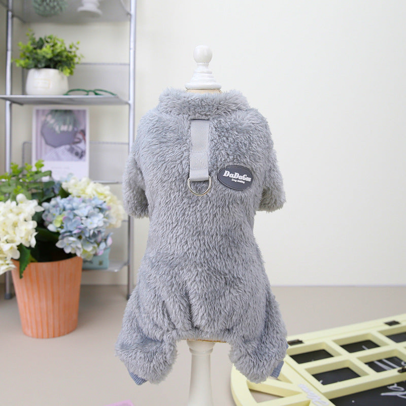 Pet Clothes Dog New Tricolor Pull Loop Four Leg Sweater Winter Keep Warm - Pets Crazy Shops