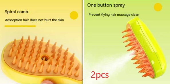 3 In 1 Cat Steam Brush Steamy Dog Brush Electric Spray Cat Hair Brushes For Massage Pet Grooming Comb Hair Removal Combs - Pets Crazy Shops