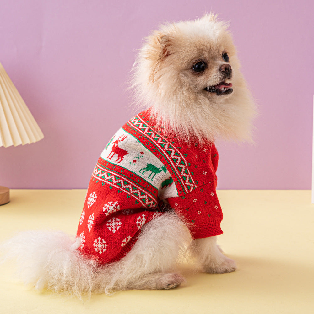Christmas Tree Elk Christmas Dog Sweater - Pets Crazy Shops