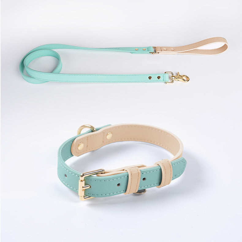 Leather Pet Dog Leash Collar Set - Pets Crazy Shops