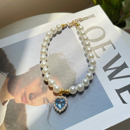Pet Jewelry Cat Dog Necklace Retro Love Crystal Pendant Necklace Pet Products - Pets Crazy Shops