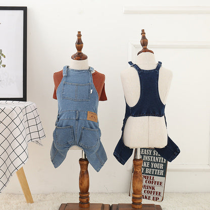 Jeans Dog Clothes Four-legged Clothes Pet Clothes Teddy Bichon Dog Clothes - Pets Crazy Shops