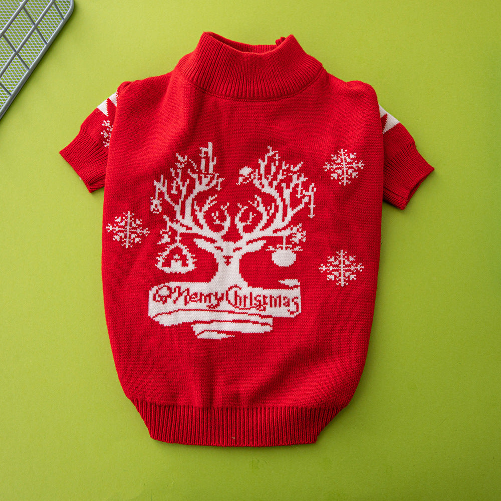 Christmas Tree Elk Christmas Dog Sweater - Pets Crazy Shops