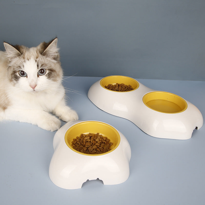 Egg-shaped Pet Bowl Drinking Water Single Bowl Double Bowl Dog Bowls Cute Pet Feeding Bowl Egg Yolk Shaped Food And Water Elevated Bowl Feeder - Pets Crazy Shops