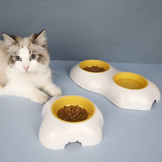 Egg-shaped Pet Bowl Drinking Water Single Bowl Double Bowl Dog Bowls Cute Pet Feeding Bowl Egg Yolk Shaped Food And Water Elevated Bowl Feeder - Pets Crazy Shops