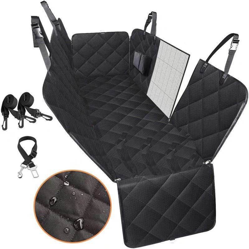Dog Car Seat Cover View Mesh Pet Carrier Hammock Safety Protector Car Rear Back Seat Mat With Zipper And Pocket For Travel - Pets Crazy Shops