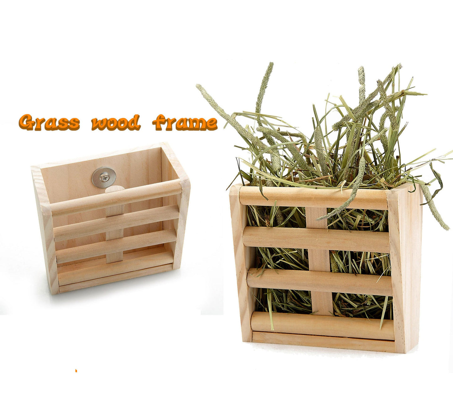 Wooden Grass Rack And Food Box Rabbit Chinchilla - Pets Crazy Shops