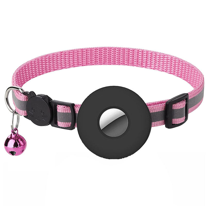 Airtag Pet Collar With Bell Reflective Adjustable Anti-lost Cat Dog Collar - Pets Crazy Shops