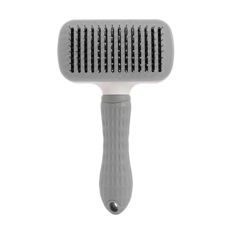 Cat Self-Cleaning Comb Stainless Steel Dog Comb Hair Brush One Key To Remove Floating Artifact - Pets Crazy Shops