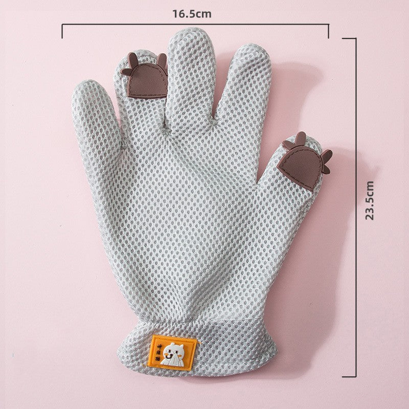 Pet Glove Cat Grooming Glove Cat Hair Deshedding Brush Gloves Cat Floating Hair Pet Hair Removal Brush Dog Bathing Massage Comb Silicone Hair Removal Gloves - Pets Crazy Shops