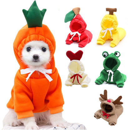 Dog Autumn And Winter Clothing Small And Medium Dog Love Two Legged Cat Cute Pet Clothing - Pets Crazy Shops
