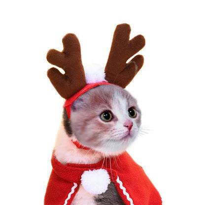 Cute Dog Cat Costume Christmas Cloak Halloween Disguise Cat - Pets Crazy Shops