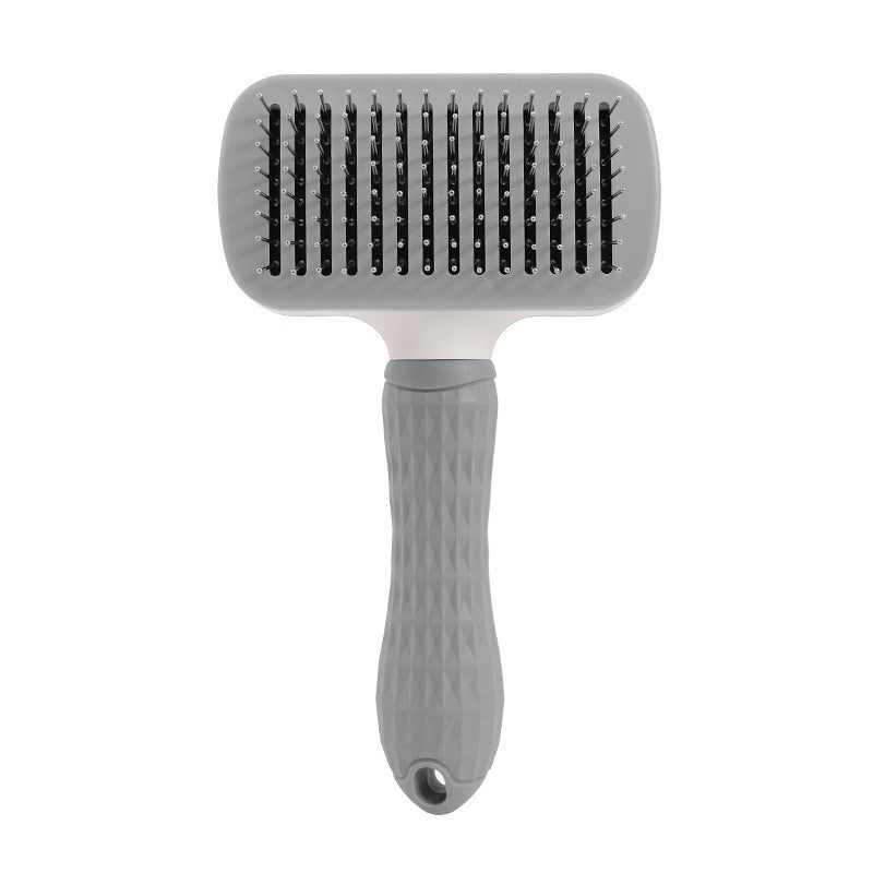 Cat Self-Cleaning Comb Stainless Steel Dog Comb Hair Brush One Key To Remove Floating Artifact - Pets Crazy Shops