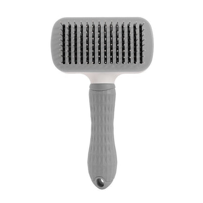 Cat Self-Cleaning Comb Stainless Steel Dog Comb Hair Brush One Key To Remove Floating Artifact - Pets Crazy Shops