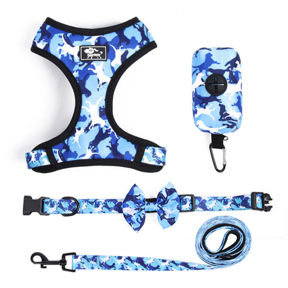 Printed Chest Harness Set Dog Rope Pet Supplies - Pets Crazy Shops