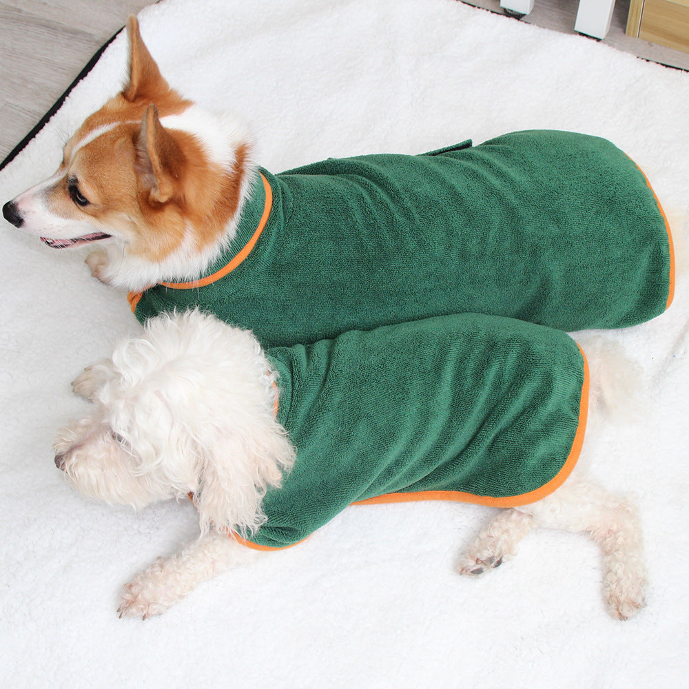 Absorbent Pet Bathrobe With Waist-wrapped Microfiber - Pets Crazy Shops
