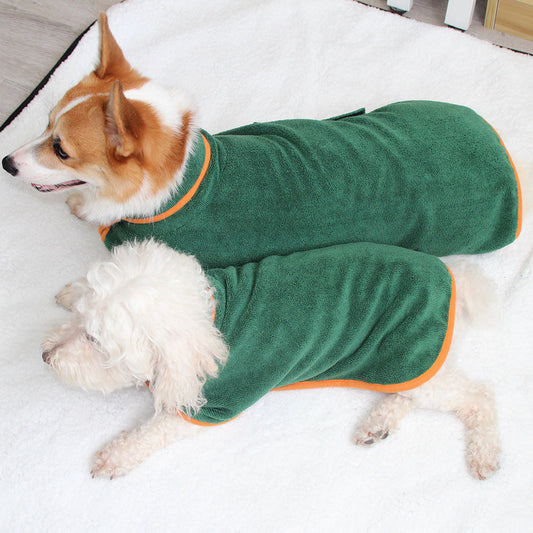 Absorbent Pet Bathrobe With Waist-wrapped Microfiber - Pets Crazy Shops