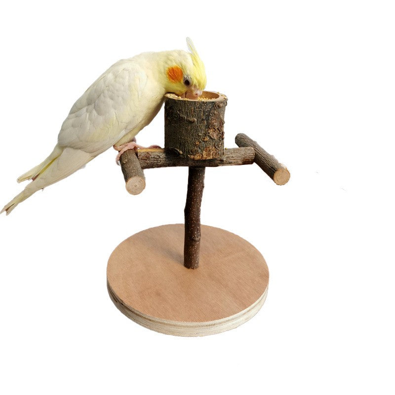 Solid Wood Parrot Station Frame Training Bird Shelf Parrot Toys - Pets Crazy Shops