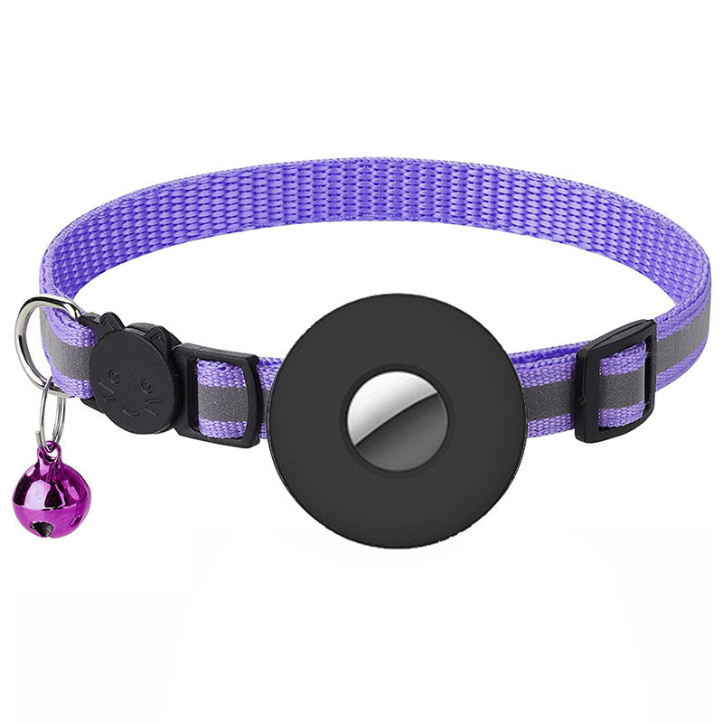 Airtag Pet Collar With Bell Reflective Adjustable Anti-lost Cat Dog Collar - Pets Crazy Shops