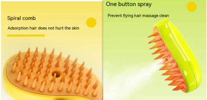 3 In 1 Cat Steam Brush Steamy Dog Brush Electric Spray Cat Hair Brushes For Massage Pet Grooming Comb Hair Removal Combs - Pets Crazy Shops