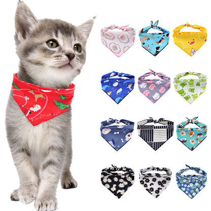 Adjustable Dog Bandana Cotton Pet Neckerchief Cat Triangle Scarf Soft Saliva Towel Small Medium Large Dog Accessories - Pets Crazy Shops
