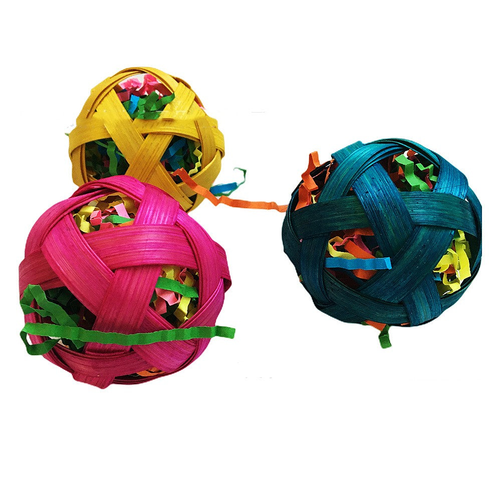Natural Bamboo Woven Toy Ball Feeding Foraging Toy - Pets Crazy Shops