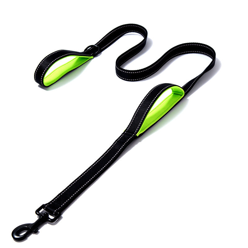 Pet Products Leash Leash Nylon Double Thickened Reflective Dog Leash - Pets Crazy Shops