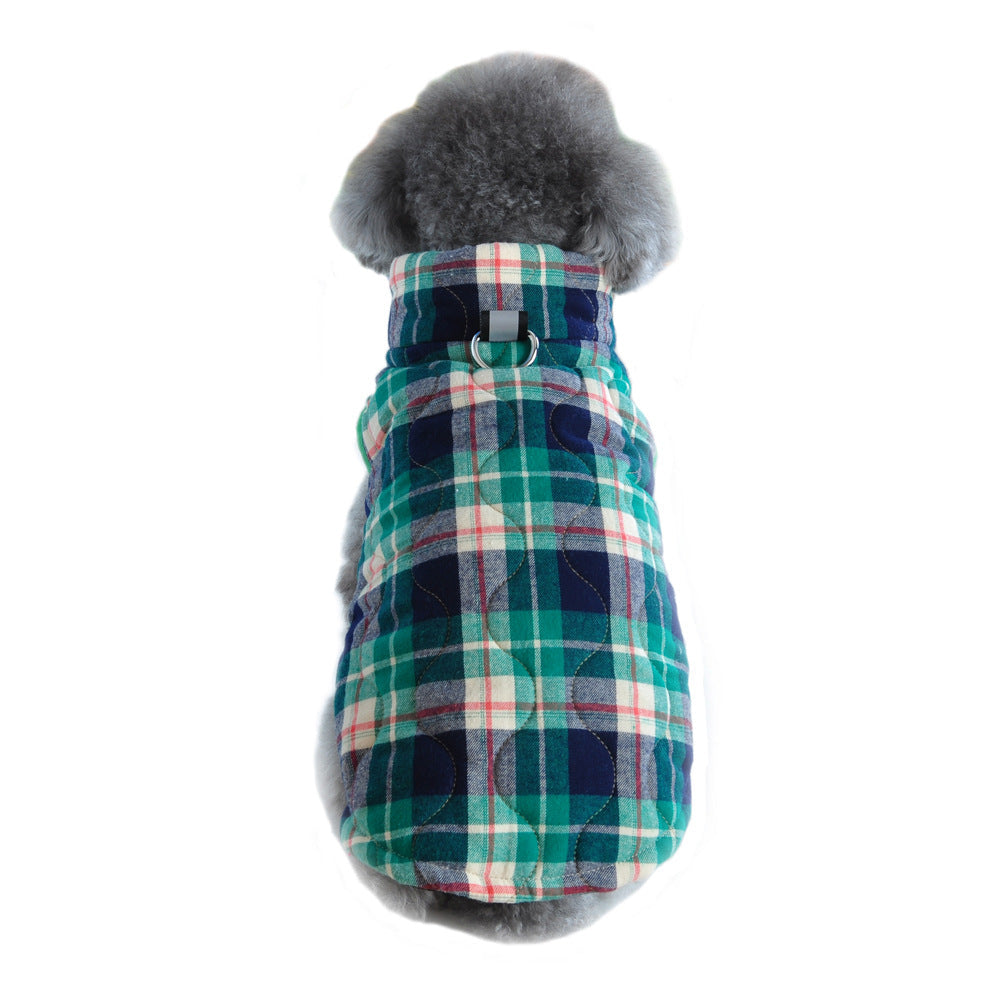 Winter Pet Dog Clothes Heavy Cotton Pet Clothes Jacket Plaid Zipper Down Jacket Pets Supplies - Pets Crazy Shops