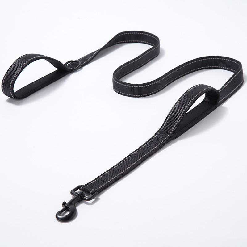 Pet Products Leash Leash Nylon Double Thickened Reflective Dog Leash - Pets Crazy Shops