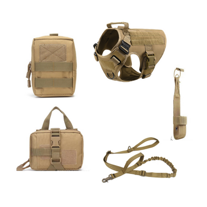 Tactical Dog Harness Pet German Shepherd K9 Training Vest Dog Harness And Leash Set For All Breeds Dogs - Pets Crazy Shops