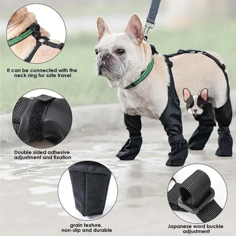 Waterproof Dog Shoes Adjustable Dog Boots Pet Breathbale Shoes For Outdoor Walking Soft French Dog Shoes Pets Paws Protector Pet Products - Pets Crazy Shops
