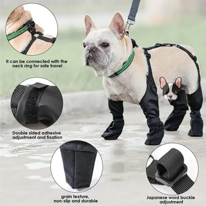 Waterproof Dog Shoes Adjustable Dog Boots Pet Breathbale Shoes For Outdoor Walking Soft French Dog Shoes Pets Paws Protector Pet Products - Pets Crazy Shops