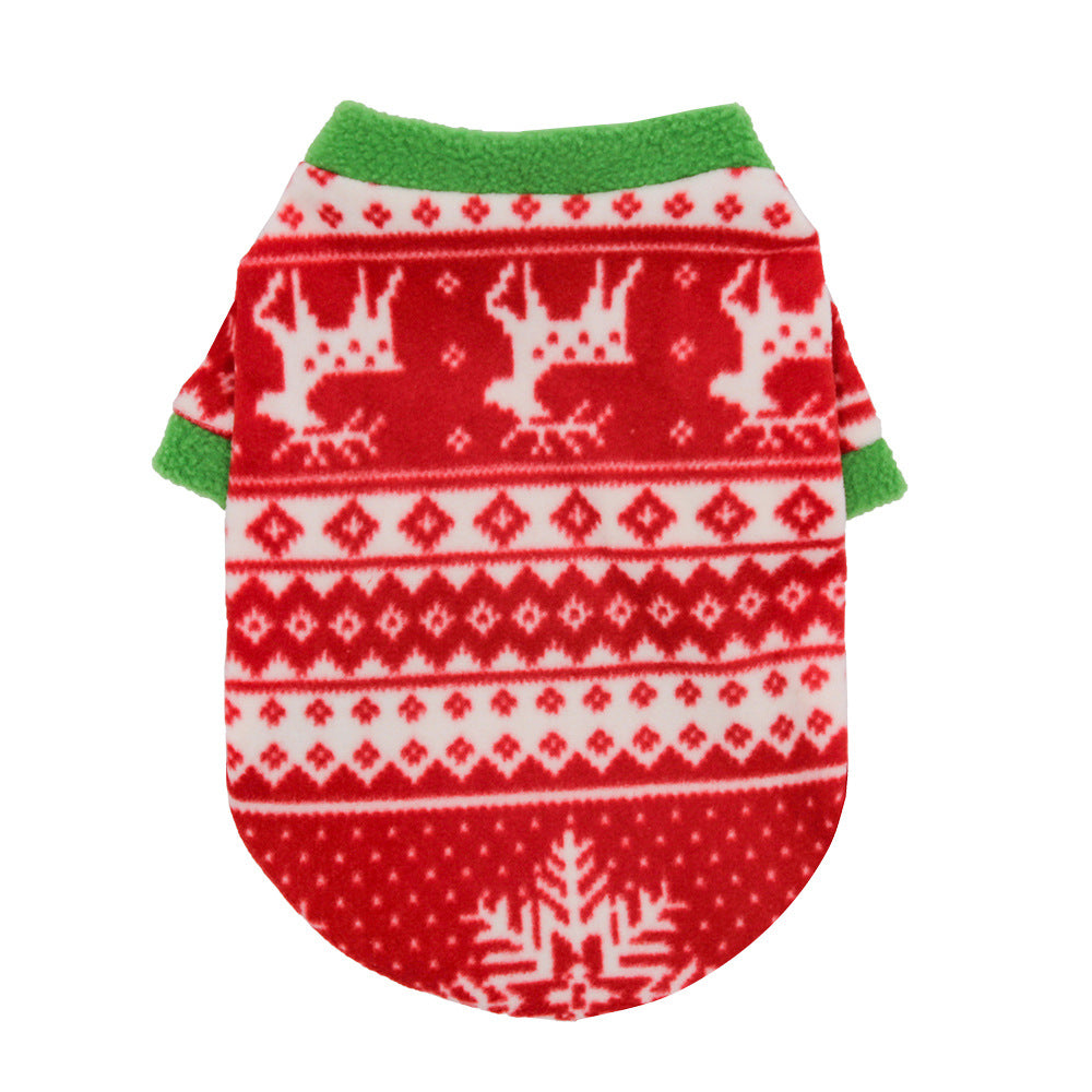 Christmas Dog Clothes Warm Fleece - Pets Crazy Shops