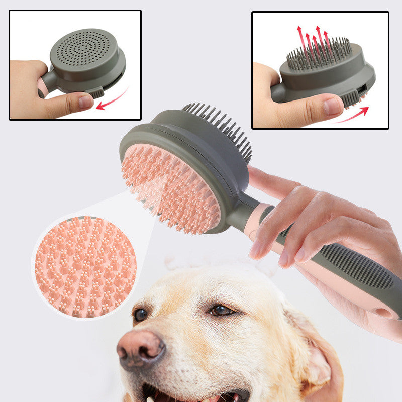 Pet Hair Removal Comb Cat Brush Self Cleaning Slicker Brush Hair Removal Double-sided Massage - Pets Crazy Shops