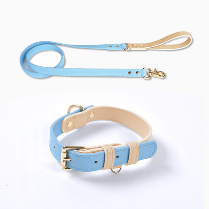 Leather Pet Dog Leash Collar Set - Pets Crazy Shops