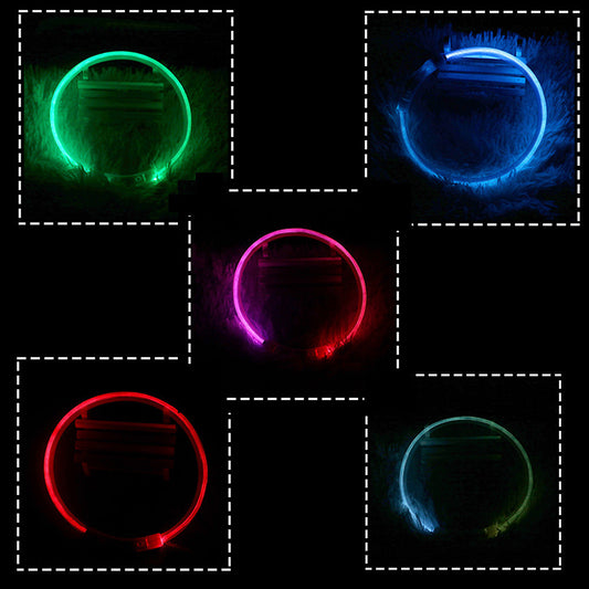 USB Rechargeable Pet Luminous Collar Three Flashing Modes - Pets Crazy Shops