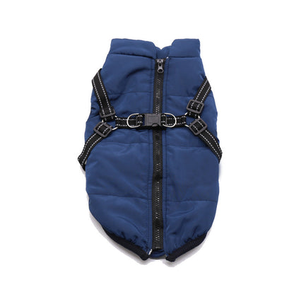 Pet Clothes Winter Dog Cotton Coat Chest Back Integrated Cotton Vest - Pets Crazy Shops