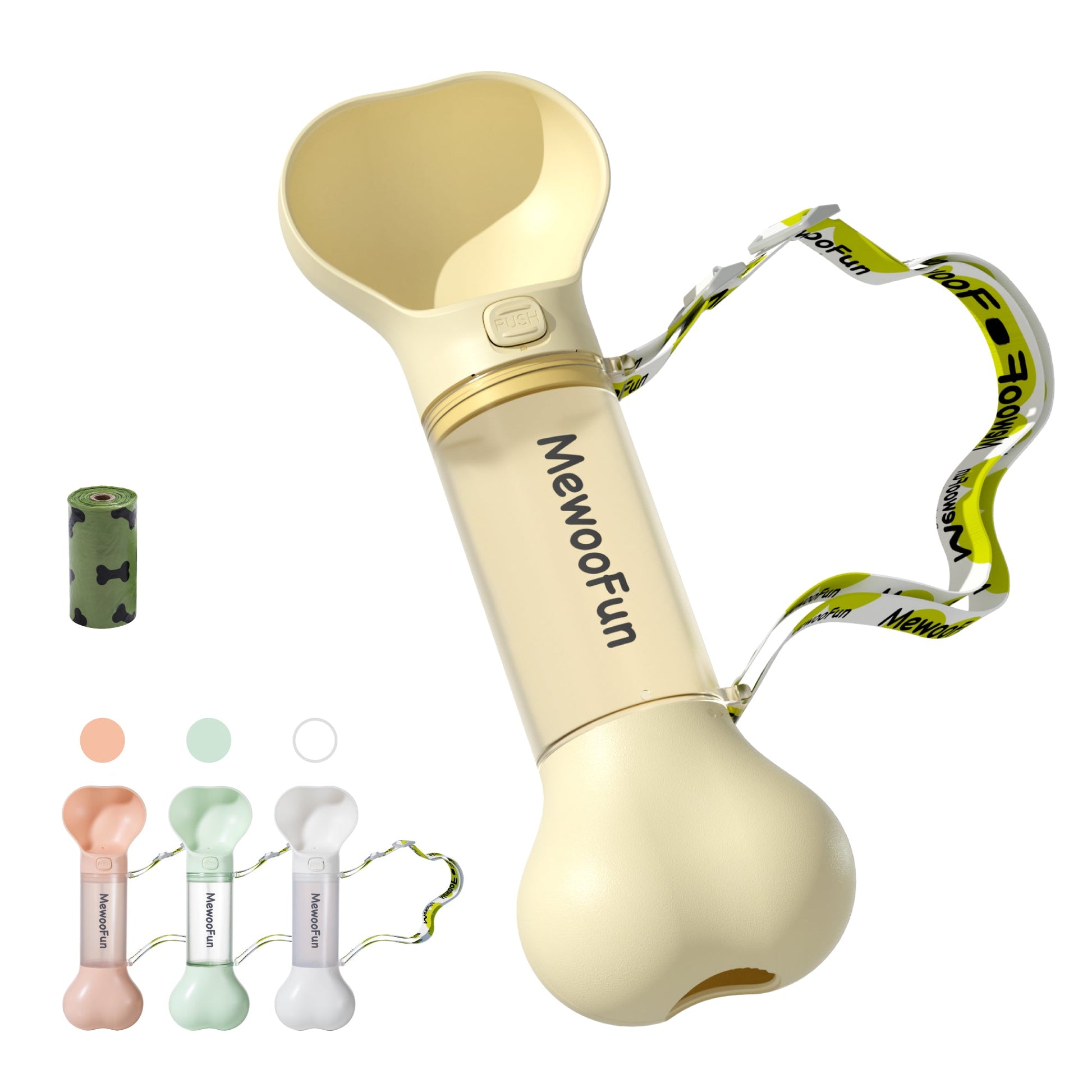 Mewoofun Pet Dog Water Bottle Feeder Bowl 2 in 1 Leak Proof Portable Food Bottle Pets Outdoor Travel Drinking Include Poop Bag - Pets Crazy Shops