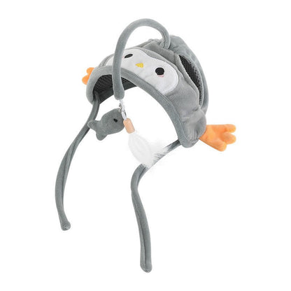 New Head Wearing Feather Funny Cat Stick Funny Cat Toy Stick Gray Big Eye Pet Toys Pet Products - Pets Crazy Shops