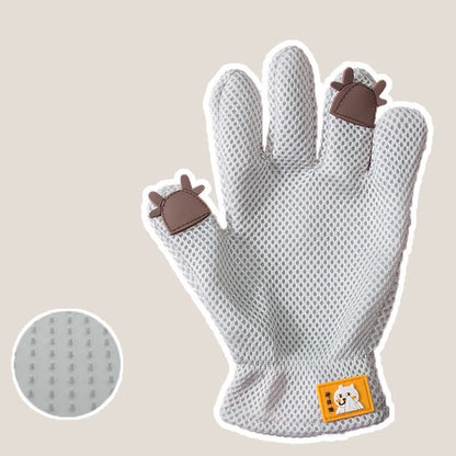 Pet Glove Cat Grooming Glove Cat Hair Deshedding Brush Gloves Cat Floating Hair Pet Hair Removal Brush Dog Bathing Massage Comb Silicone Hair Removal Gloves - Pets Crazy Shops