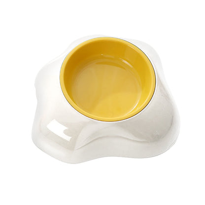 Egg-shaped Pet Bowl Drinking Water Single Bowl Double Bowl Dog Bowls Cute Pet Feeding Bowl Egg Yolk Shaped Food And Water Elevated Bowl Feeder - Pets Crazy Shops