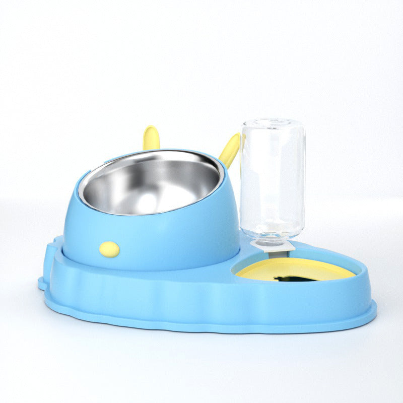 Double Bowl Stainless Steel Carrots Antiskid Pet Feeding Tool Tilt Design Carrot Appearance Dog Bowl For Indoor Pets Products - Pets Crazy Shops