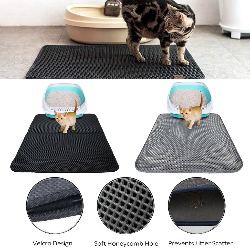 Double Layer Litter Cat Bed Pads Pet Cat Litter Mat Trapping Pets Litter Box Mat Pet Product Bed For Cats House Clean Mat - Pets Crazy Shops