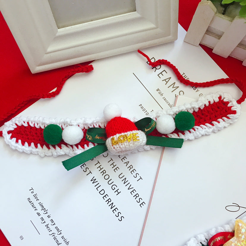 Wool Pet Collar Hand Woven Collar Christmas Pet Accessories - Pets Crazy Shops