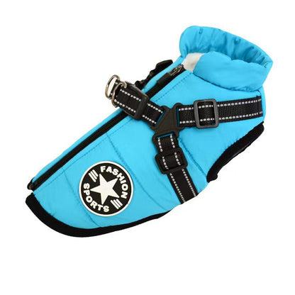 Waterproof Dog Clothes Winter Dog Coat With Harness Warm Pet Clothing Big Dog Jacket Chihuahua Labrador Coat Costume - Pets Crazy Shops