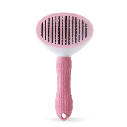 Cat Self-Cleaning Comb Stainless Steel Dog Comb Hair Brush One Key To Remove Floating Artifact - Pets Crazy Shops