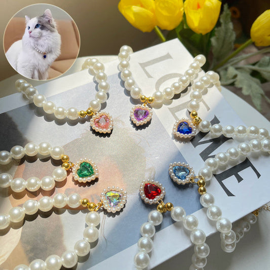 Pet Jewelry Cat Dog Necklace Retro Love Crystal Pendant Necklace Pet Products - Pets Crazy Shops