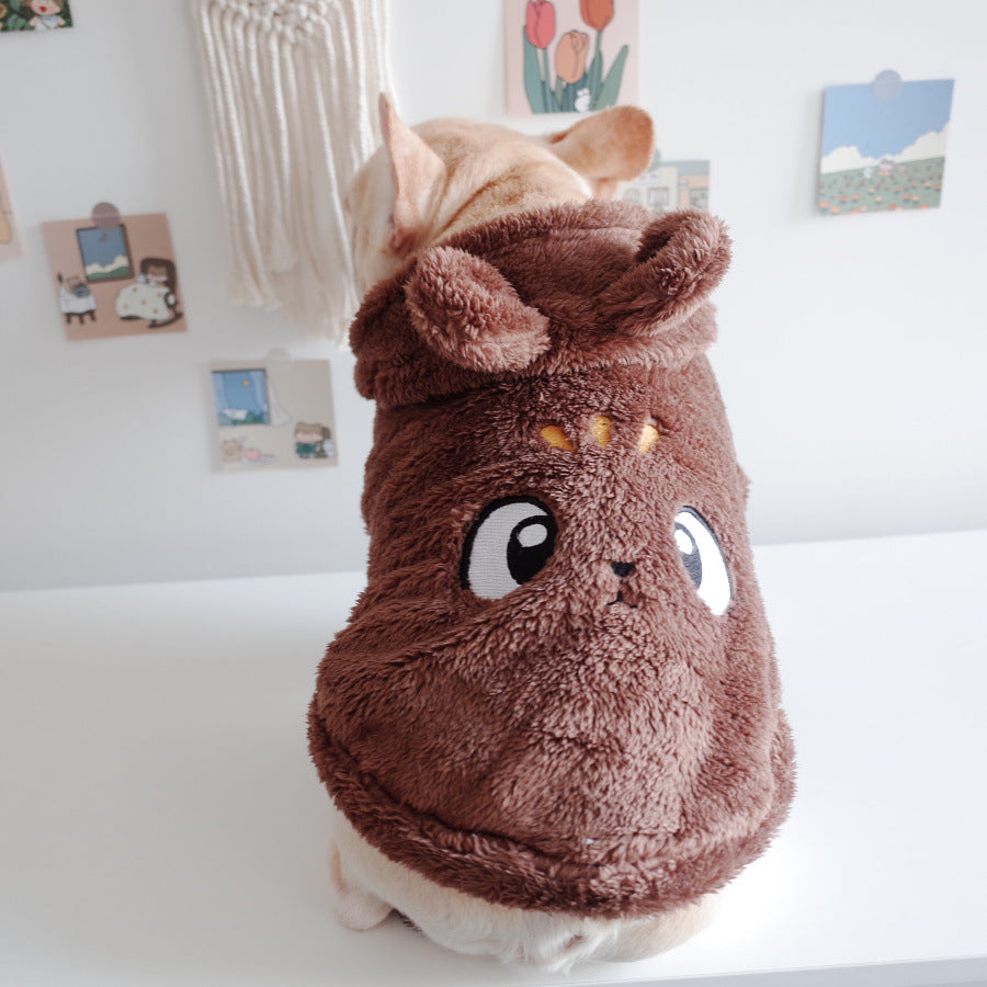 Pet Apparel Embroidery Cartoon Hooded Vest - Pets Crazy Shops