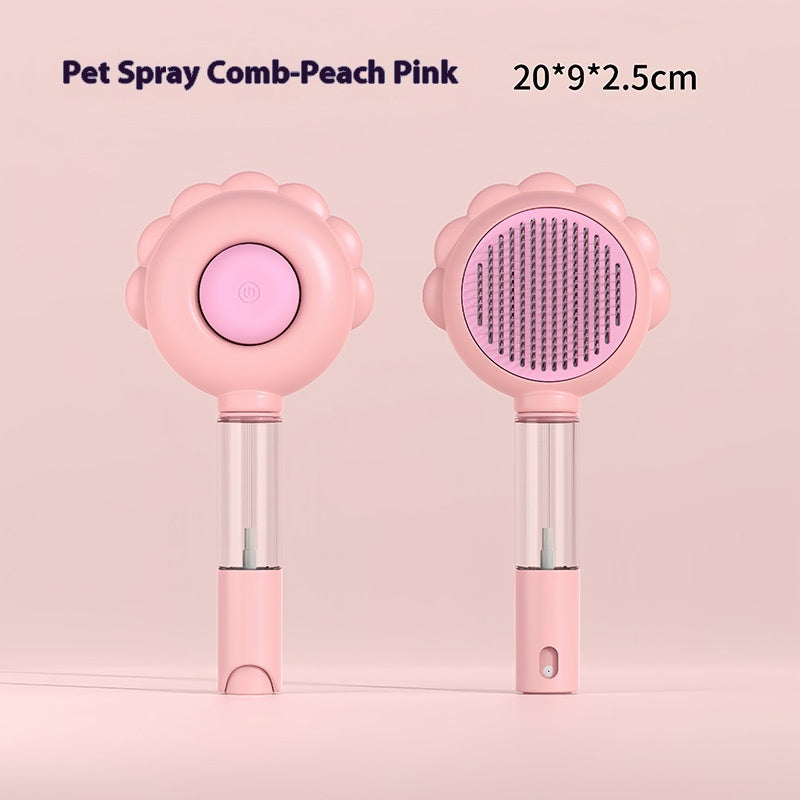2 In 1 Self Cleaning Dog Brush Comb With Spray Pets Grooming Hair Remover Combs Brush Floating Hair Pet Grooming Brush Pet Products - Pets Crazy Shops